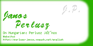 janos perlusz business card